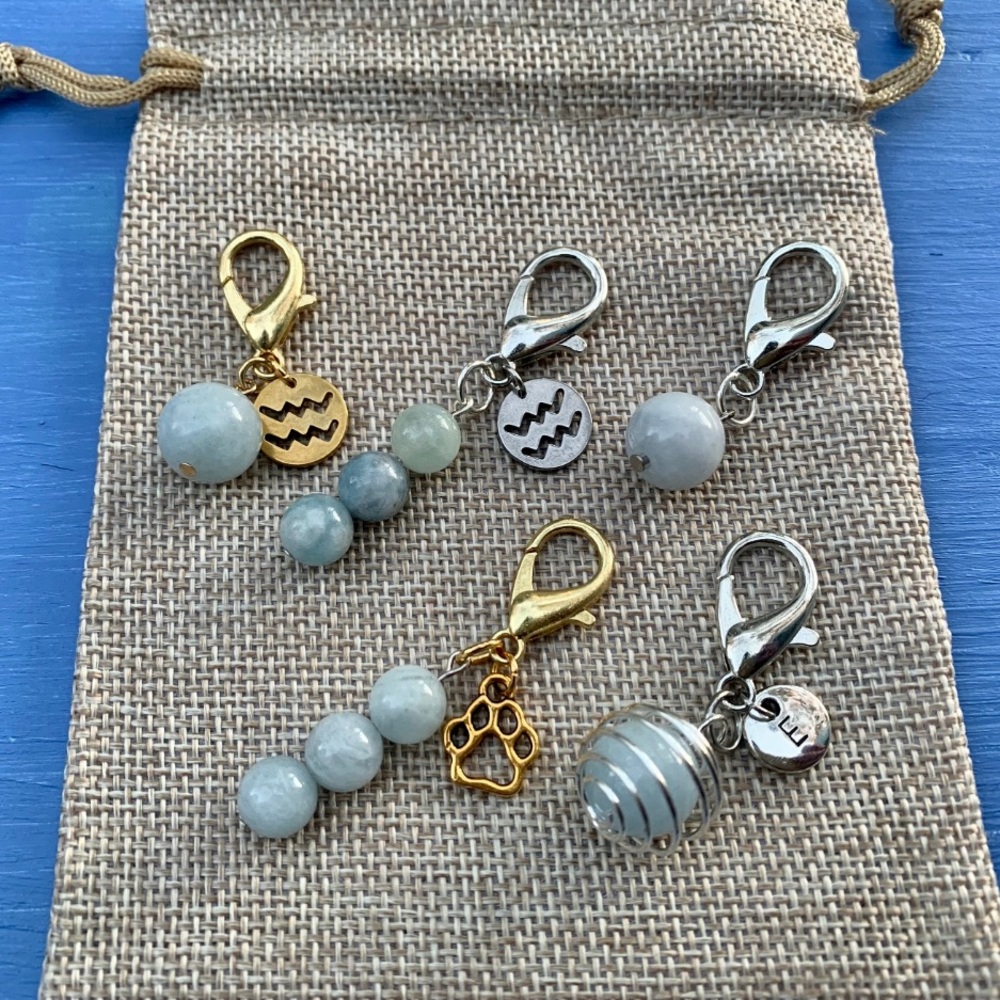 2/20$ Aquamarine Pet Charm Crystal Pet Charm Crystal Dog Collar Charm